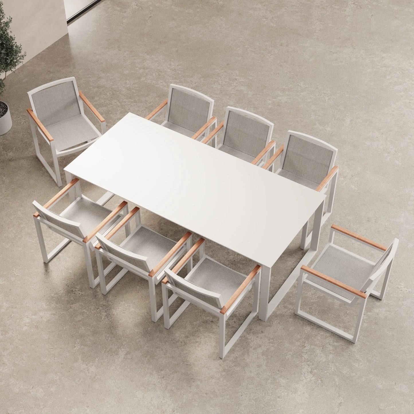 4er Set Vayla Gartenstuhl mit Armlehnen – Aluminium & Robinienholz | Aevora™ Kollektion