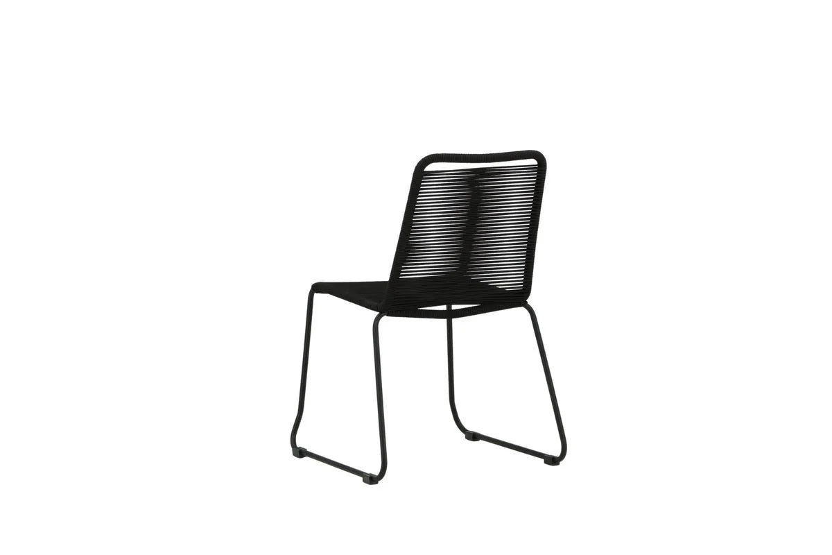Gartenstuhl Mirava - in Schwarz mit Polyesterseil