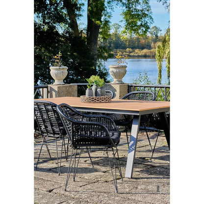 2er Set - Gartenstuhl Firenze Schwarz aus Stahl/Polyrattan