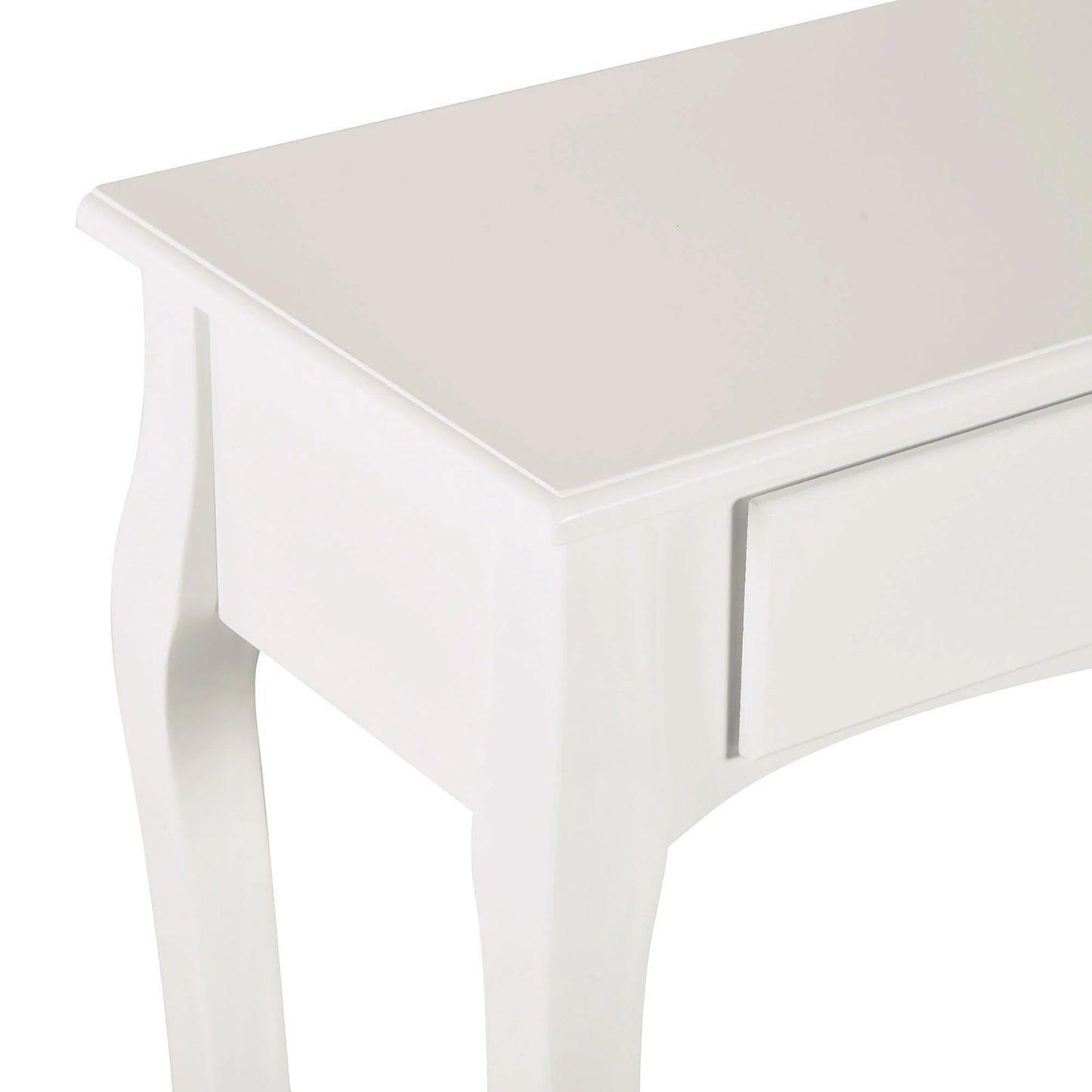 HOMCOM Konsolentisch Sideboard für Wohnzimmer und Flur, Akzenttisch mit Schubladen und Regal, elegantes Design 100x33x75cm Hochglanz Weiß